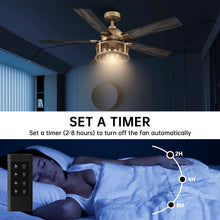 Carregar imagem no visualizador da galeria, 52&quot; Lucknow Industrial Black Reversible Ceiling Fan with Lighting and Remote Control
