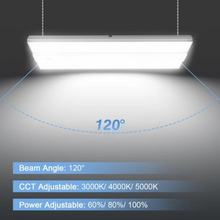 Carregar imagem no visualizador da galeria, 1.2ft LED Linear High Bay Lights | Adjustable CCT &amp; Wattage 150W | 3000K-4000K-5000K | 22,500 Lumens Max | Versatile Lighting Solution
