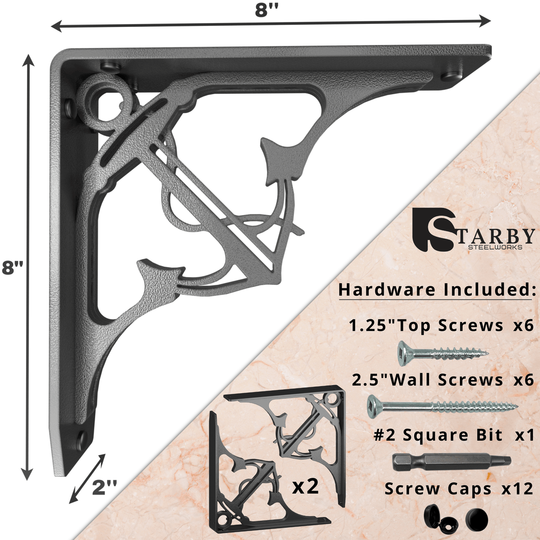 Folly Beach Heavy Duty Steel Brackets for Shelving