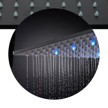 Cargar imagen en el visor de la galería, 12-inch or 16-inch Wall Mount Matte Black Rain Shower Head with Thermostatic Faucet and Tub Spout - Immerse in a Blissful Shower Experience
