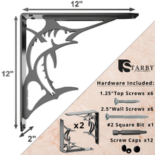 Cargar imagen en el visor de la galería, BillFish Heavy Duty Steel Brackets for Shelving

