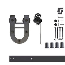 Load image into Gallery viewer, Non-Bypass Sliding Barn Door Hardware Kit - Horseshoe Design Roller
