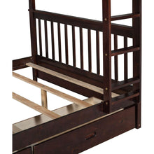 Carregar imagem no visualizador da galeria, Full-Over-Full Bunk Bed with Ladders and Two Storage Drawers (Espresso)
