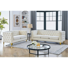 Carregar imagem no visualizador da galeria, 3-seater + 2-seater Combination sofa.BEIGE VELVET
