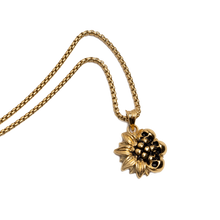 Load image into Gallery viewer, Sunflower Gold Skull Necklace
