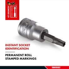 Load image into Gallery viewer, Teng Tools 1/2 Inch Drive Tamper Proof Torx TPX Chrome Vanadium Sockets
