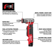 Carregar imagem no visualizador da galeria, Milwaukee 2532-22 M12 FUEL™ ProPEX® Expander Kit w/ 1/2"-1" RAPID SEAL™  ProPEX® Expander Heads
