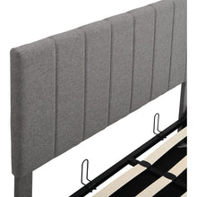 Carregar imagem no visualizador da galeria, Full size Upholstered Platform bed with a Hydraulic Storage System - Gray
