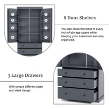 Load image into Gallery viewer, [Assembly Video Provided]77inch Farmhouse Kitchen Pantry, Freestanding Tall Cupboard Storage Cabinet with 3 Adjustable Shelves, 8 Door Shelves, 3 Drawers for Kitchen, Dining Room, Gray
