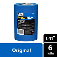 Load image into Gallery viewer, 3M Masking Tape ScotchBlue 1.41 in. W X 60 yd L Blue Medium Strength Original Painter&#39;s Tape 6 pk 051115092213
