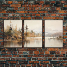 Carregar imagem no visualizador da galeria, Beautiful 3 Piece Wall Art Canvas Print Set, Landscape Painting, Living Room Decor, Office Art, Wall Decor, Landscape Moody Landscape
