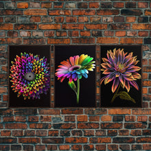 Load image into Gallery viewer, Botanical Canvas Print Set of 3 - Botanical Illustration - Botanical Art Print - Art Prints - Botanical Print Set of 3 - Botanical Wall Art
