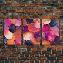 Load image into Gallery viewer, Girly Wall Art, Vibrant Wall Print, Abstract Art Print, Canvas Print, Wall Art, 3 Piece Wall Art, Living Room Prints, Office Wall Decor
