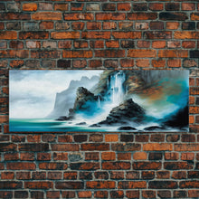 Carregar imagem no visualizador da galeria, Fantasy Waterfall Canvas Print - Panoramic Landscape Painting - Perfect for Living Room and Bedroom Decor
