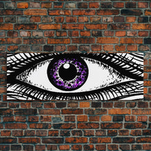 Carregar imagem no visualizador da galeria, Big Eye Art, Line Art Print, Canvas Print, Eye Canvas Art, Eye Art Original, Framed Art Print, Wall Decor, Panoramic, Wall Art, Canvas Print
