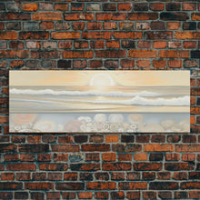 Carregar imagem no visualizador da galeria, Abstract  Ocean Wall Art Canvas Print, Pastel Beach Wall Art, Seascape Wall Decor, Ocean Waves Wall Art, Panoramic, Wall Art, Canvas Print
