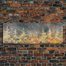 Carregar imagem no visualizador da galeria, Abstract Forest Art, Abstract Trees Canvas, Snow In The Forest, Winter Wall Decor, Large Canvas Print, Panoramic, Wall Art, Canvas Print
