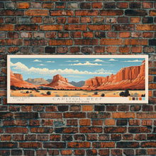 Carregar imagem no visualizador da galeria, Capitol Reef National Park, Panoramic Utah Travel Art, National Park Print, Minimalist Travel Art, Midcentury Modern Style Landscape
