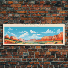 Carregar imagem no visualizador da galeria, Capitol Reef National Park, Panoramic Utah Travel Art, National Park Print, Minimalist Travel Art, Midcentury Modern Style Landscape
