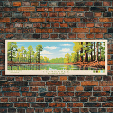 Cargar imagen en el visor de la galería, Congaree National Park, Panoramic South Carolina Travel Art, National Park Print, Minimalist Travel Art, Midcentury Modern Style Landscape
