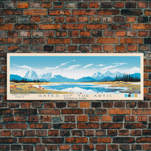 Load image into Gallery viewer, Gates Of The Arctic National Park Panoramic Alaska Travel Art, National Park Print, Minimalist Travel Art, Midcentury Modern Style Landscape

