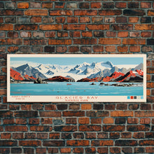 Carregar imagem no visualizador da galeria, Glacier Bay National Park, Panoramic Alaska Travel Art, National Park Print, Minimalist Travel Art, Midcentury Modern Style Landscape
