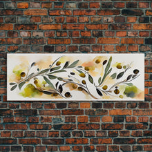 Carregar imagem no visualizador da galeria, Apple Tree Leaves Wall Art, Ready To Hang Canvas Print, Panoramic Art, Floral Arrangement Wall Decor, Above Bed, Above Couch, Above Sofa
