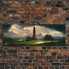 Load image into Gallery viewer, The Dark Tower, Ready To Hang Canvas Print, Panoramic Art, High Fantasy Concept Art
