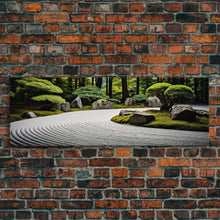 Load image into Gallery viewer, Zen Garden Art, Framed Canvas Print, Meditation Center Wall Decor, Lobby Art, Entryway Decor, Calming Meditation Art
