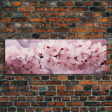 Cargar imagen en el visor de la galería, Cherry Blossoms In The Spring, Framed Canvas Print, Photography Print, Panoramic Wall Art, Above Sofa Decor
