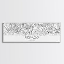 Load image into Gallery viewer, Panoramic Birmingham City Map, United Kingdom Art, Map Print, Minimalist Wall Art, Canvas Art, Housewarming Gift, Street Map, Closing Gift

