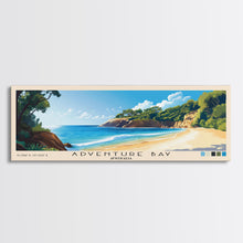 Load image into Gallery viewer, Adventure Bay, Australia Panoramic Beach Print, Vacation Gift, Australia Wall Art, Framed Canvas Print, Framed Beach Painting
