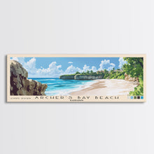 Carregar imagem no visualizador da galeria, Archer’s Bay Beach, Barbados Panoramic Beach Print, Vacation Gift, Barbados Wall Art, Framed Canvas Print, Framed Beach Painting
