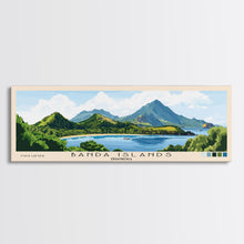 Load image into Gallery viewer, Banda Islands, Indonesia Panoramic Beach Print, Vacation Gift, Indonesia Wall Art, Framed Canvas Print, Framed Beach Painting
