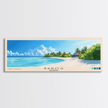 Load image into Gallery viewer, Baros, Maldives Panoramic Print, Vacation Gift, Maldives Wall Art, Beach Painting, Beach Decor, Large Wall Art, Wood Frame Art
