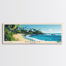 Load image into Gallery viewer, Bentota, Sri Lanka Panoramic Beach Print, Vacation Gift, Sri Lanka Wall Art, Framed Canvas Print, Framed Beach Painting
