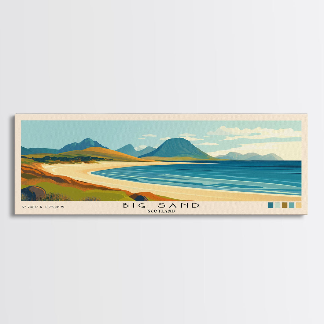 Big Sand, Scotland Panoramic Print, Vacation Gift, Scotland Wall Art, Vacation Wall Art, Vacatation Memories, Beach Decor, Beach Or Lakehouse Art