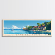 Load image into Gallery viewer, Bocas del Toro , Panamá Panoramic Beach Print, Vacation Gift, Panamá Wall Art, Beach Painting, Beach Decor, Beach Painting
