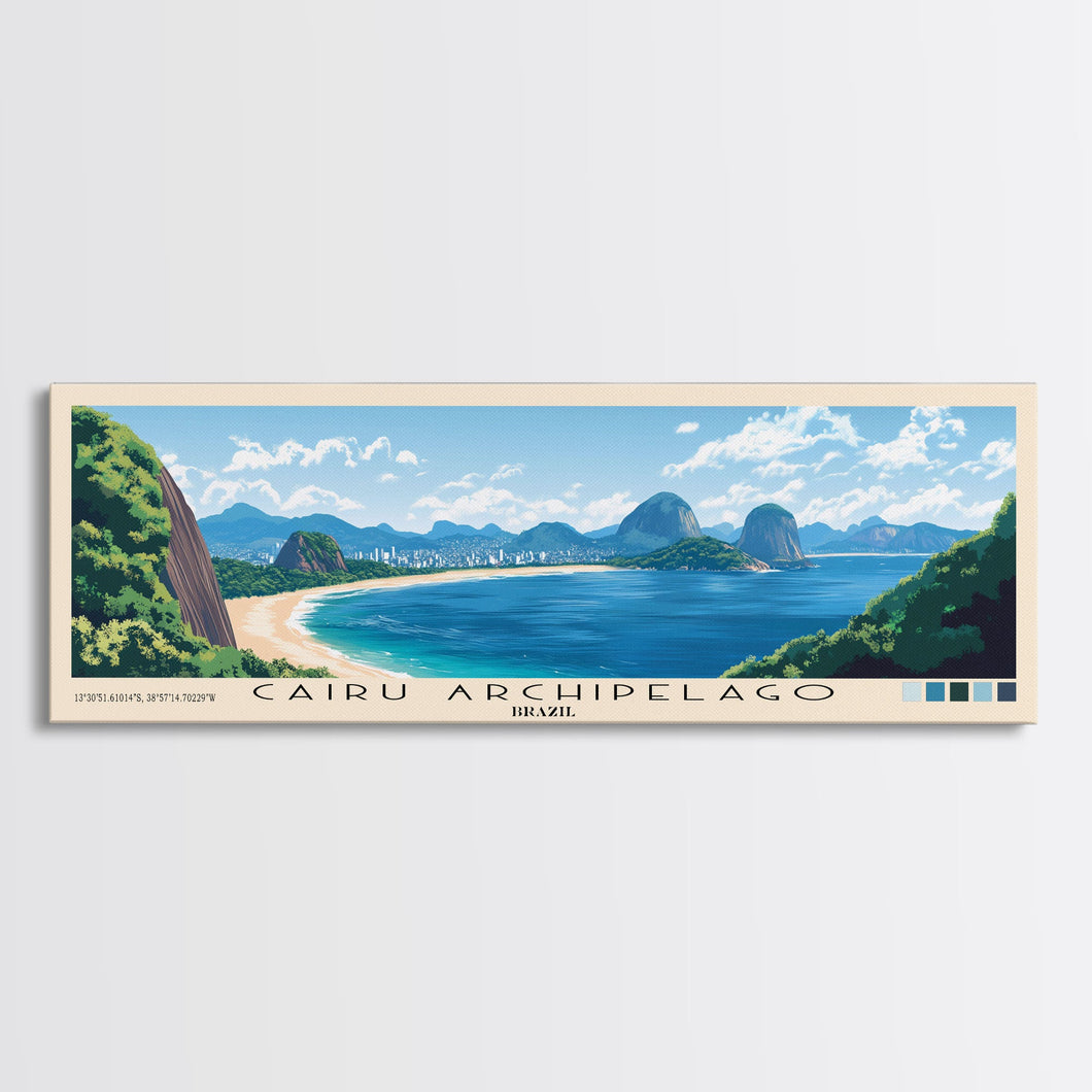 Cairu Archipelago, Brazil Panoramic Print, Vacation Gift, Brazil Wall Art, Beach Painting, Beach Decor, Large Wall Art, Wood Frame Art