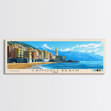 Carregar imagem no visualizador da galeria, Camogli Beach, Italy Panoramic Beach Print, Vacation Gift, Italy Wall Art, Beach Painting, Beach Decor, Beach Painting
