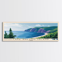 Carregar imagem no visualizador da galeria, Cape Breton Island, Canada Panoramic Beach Print, Vacation Gift, Canada Wall Art, Framed Canvas Print, Framed Beach Painting

