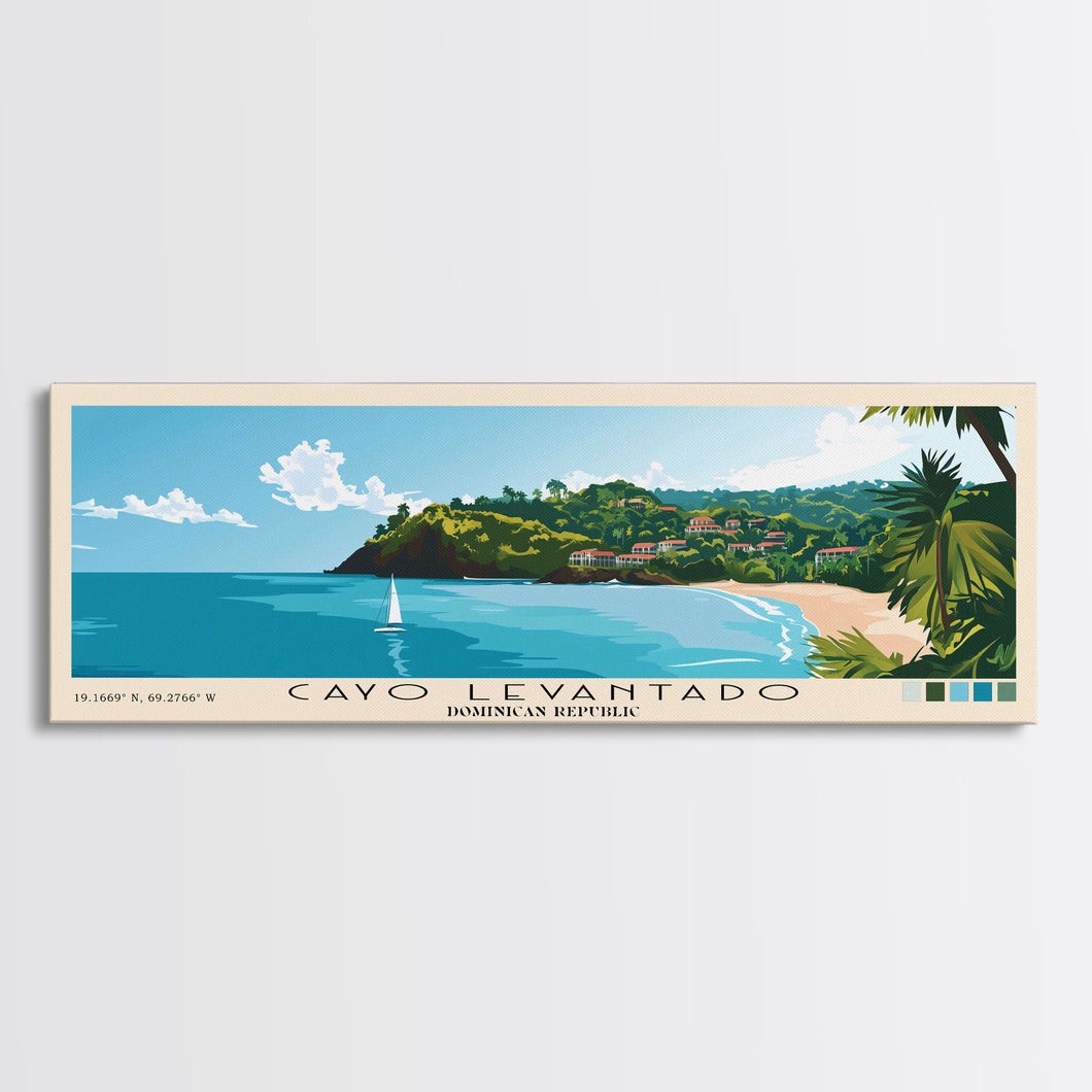 Cayo Levantado, Dominican Republic Panoramic Print, Vacation Gift, Dominican Republic Wall Art, Beach Painting, Beach Decor, Beach Or Lakehouse Art