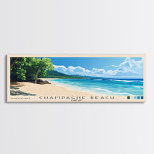 Cargar imagen en el visor de la galería, Champagne Beach, Vanuatu Panoramic Beach Print, Vacation Gift, Vanuatu Wall Art, Framed Canvas Print, Framed Beach Painting
