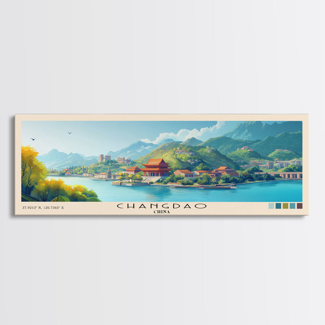 Changdao, China Panoramic Print, Vacation Gift, China Wall Art, Vacation Wall Art, Vacatation Memories, Beach Decor, Beach Or Lakehouse Art