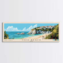 Cargar imagen en el visor de la galería, Chia Beach, Italy Panoramic Beach Print, Vacation Gift, Italy Wall Art, Framed Canvas Print, Framed Beach Painting
