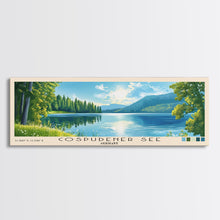 Load image into Gallery viewer, Cospudener See, Germany Panoramic Print, Vacation Gift, Germany Wall Art, Beach Painting, Beach Decor, Large Wall Art, Wood Frame Art
