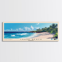 Load image into Gallery viewer, Crane Beach, Barbados Panoramic Print, Vacation Gift, Barbados Wall Art, Beach Painting, Beach Decor, Large Wall Art, Wood Frame Art
