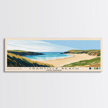 Load image into Gallery viewer, Crantock Beach, United Kingdom Panoramic Beach Print, Vacation Gift, United Kingdom Wall Art, Framed Canvas Print, Framed Beach Painting

