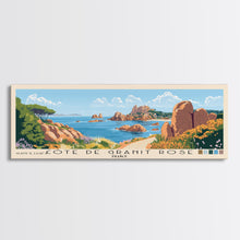 Cargar imagen en el visor de la galería, Côte de Granit Rose, France Panoramic Beach Print, Vacation Gift, France Wall Art, Beach Painting, Beach Decor, Beach Painting
