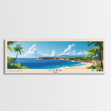 Load image into Gallery viewer, Cuba, Cuba Panoramic Beach Print, Vacation Gift, Cuba Wall Art, Beach Painting, Beach Decor, Beach Painting
